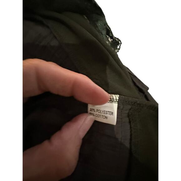 Cache Women's Green Cotton Blend Fringe Detail Midi Skirt Size 8 - Picture 5 of 9